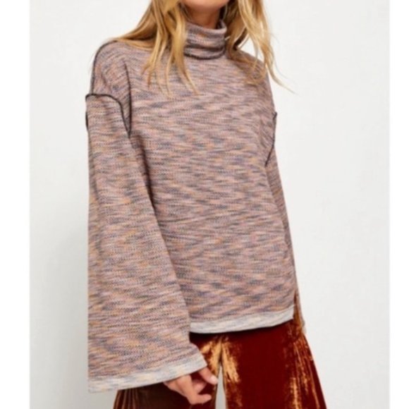 Free People Sweaters - Free People We The Free Sunny Days Multicolored Turtleneck Sweater sz S